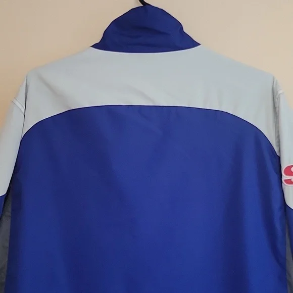 New York Giants Reebok SI NFL Blue Windbreaker Jacket Men's Large - Picture 12 of 13